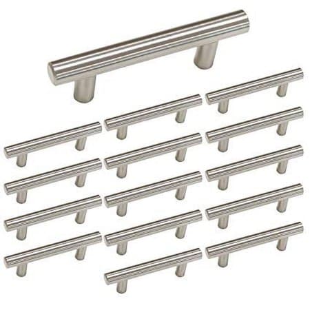 homdiy 3" Brushed Nickel Cabinet Pulls (15-Pack)