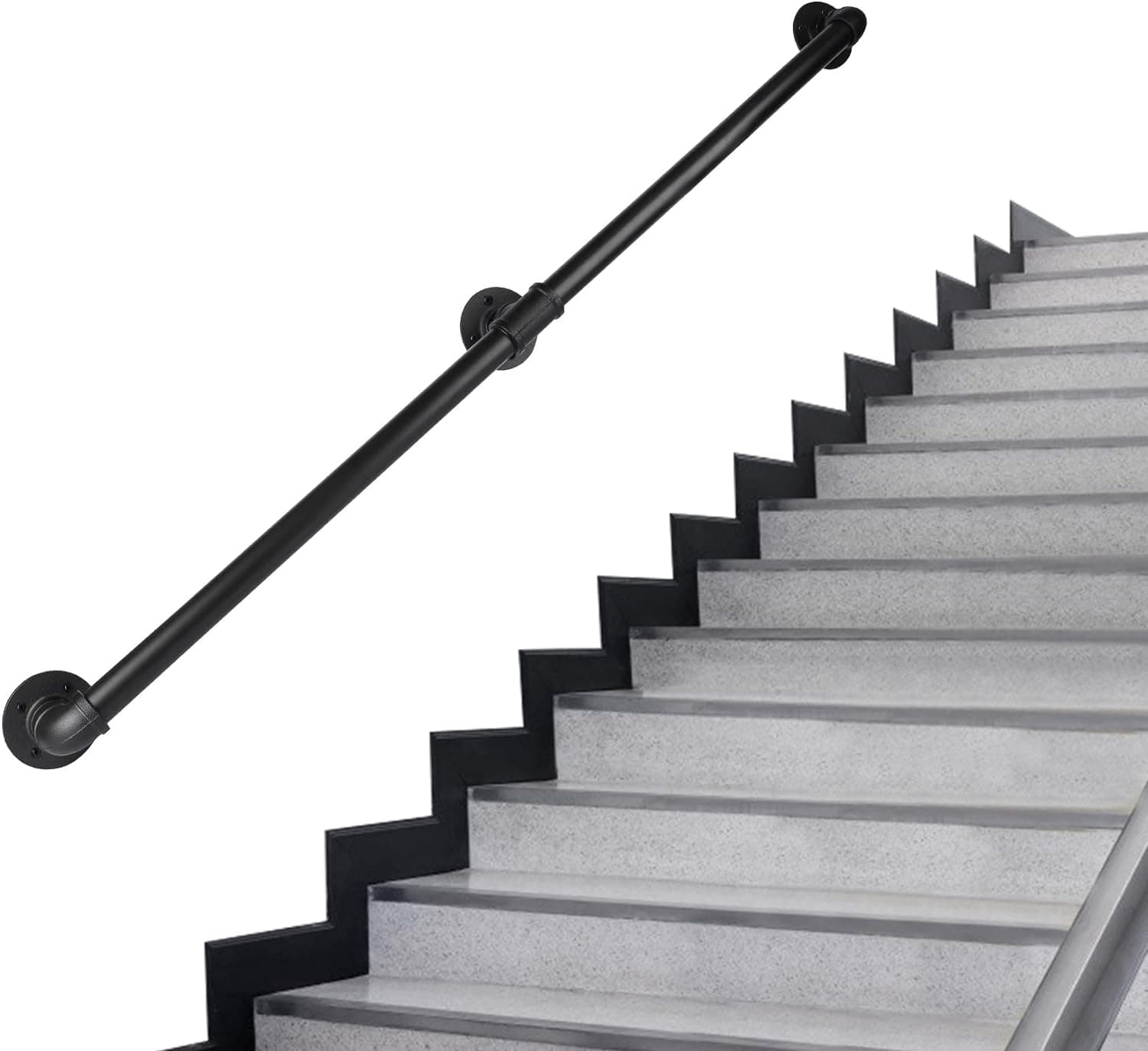 Rectoo 5 ft Metal Pipe Stair Handrail